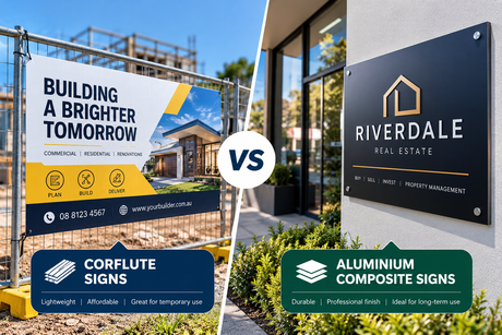 Corflute vs Aluminium Composite Signs: Which Is Better for Outdoor Business Signage?
