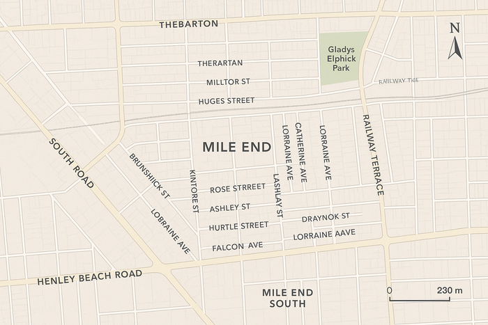 generate map of Mile End south Australia