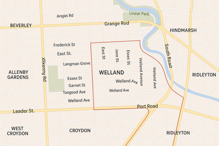map of welland SA